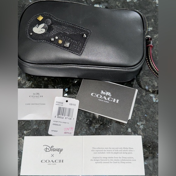 NWT Disney X Coach Mickey Mouse Face Ear Bag | Mercari NWT AUTH COACH F59532 Black Crossbody Calf Leather Disney Mickey Mouse Bag RARE
